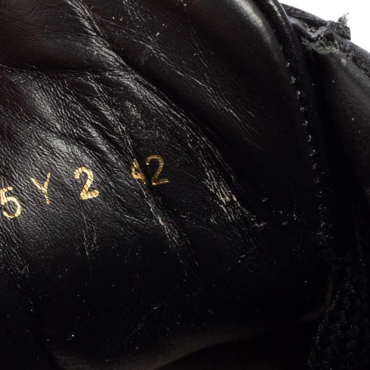 Pre Owned Valentino Black Leather And Suede Bounce Sneakers Size 42