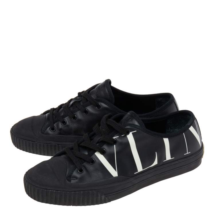 Pre Owned Valentino Black Leather VL7N  Sneakers Size 41