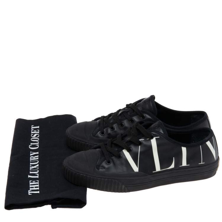 Pre Owned Valentino Black Leather VL7N  Sneakers Size 41