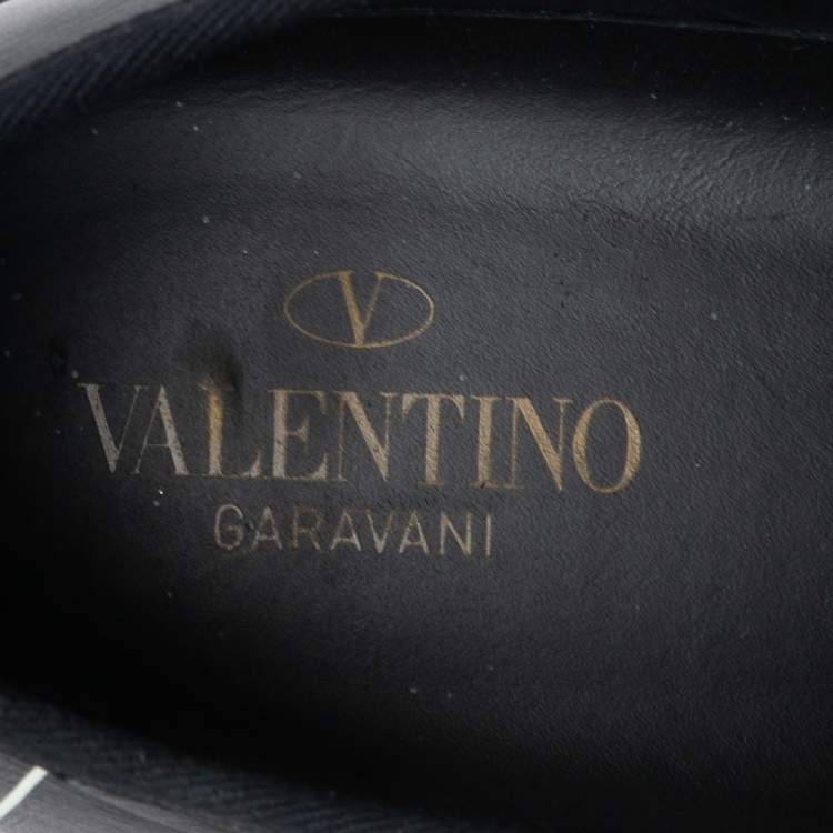 Pre Owned Valentino Black Leather VL7N  Sneakers Size 41
