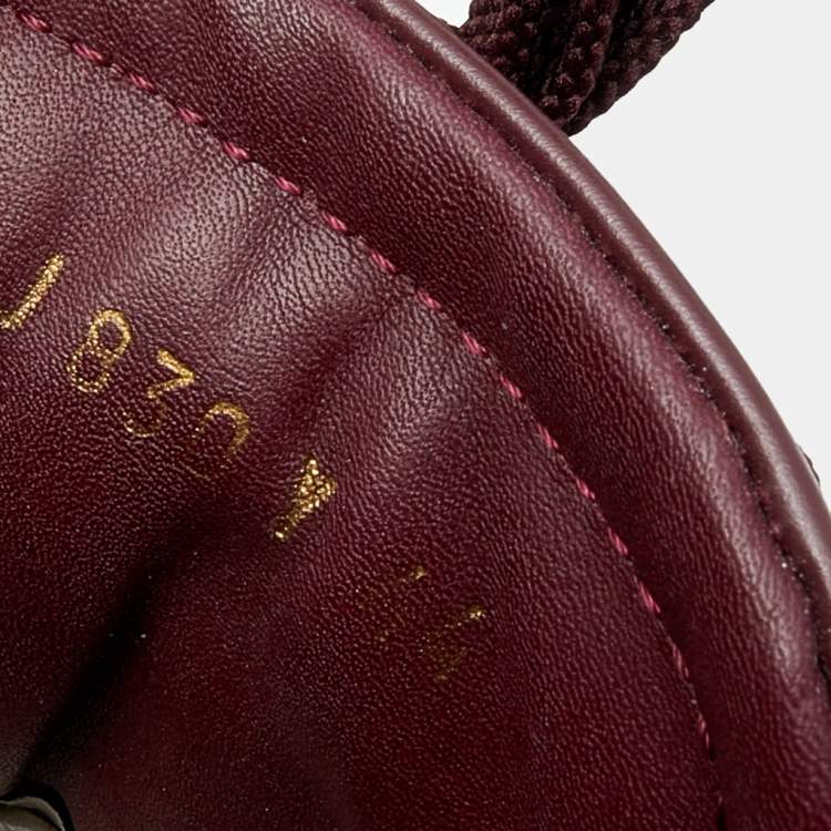 مملوكة مسبقًا Valentino Burgundy/Blue Leather Rockstud Low Top Sneakers Size 44
