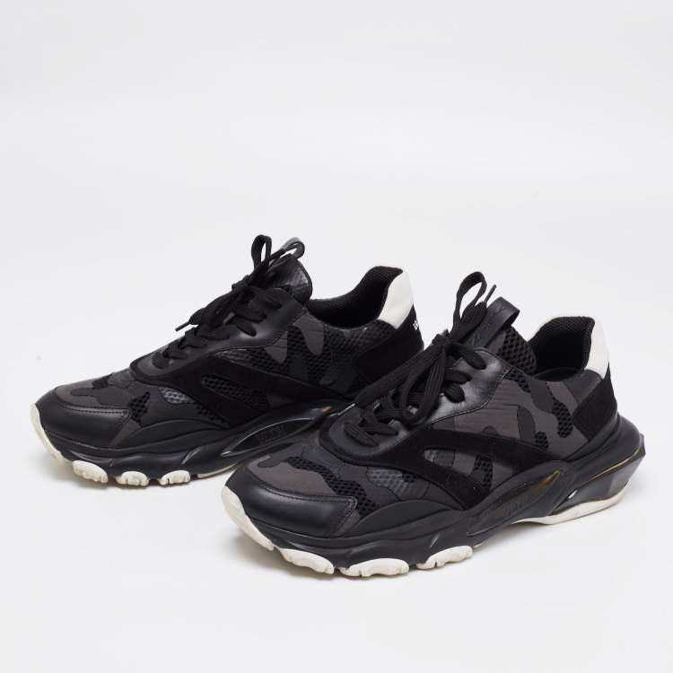 مملوكة مسبقًا Valentino Black Leather And Suede Bounce Sneakers Size 43