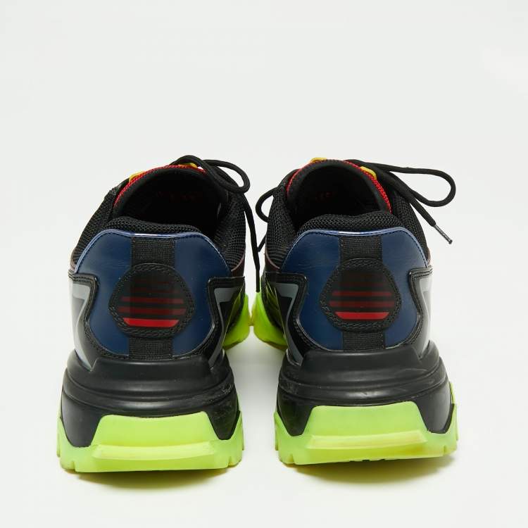 Pre Owned Valentino Multicolor Leather And Mesh Climber VLogo Low Top Sneakers Size 40
