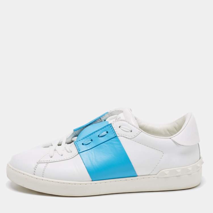 スニーカー VALENTINO GARAVANI  Sneakers Men Leather White/Blue Valentino Garavani VLogo Signature mid-top Sneakers | White