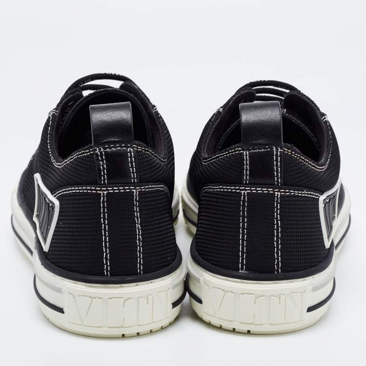 مملوكة مسبقًا Valentino Black Fabric and Rubber Giggies Low Top Sneakers Size 41