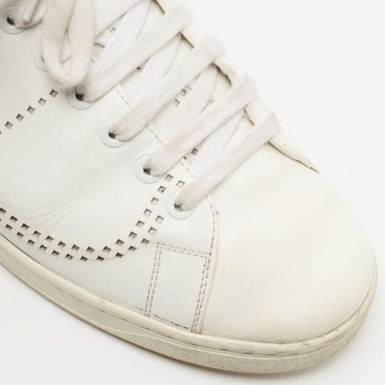Pre Owned Valentino White Leather Backnet Sneakers Size 42 