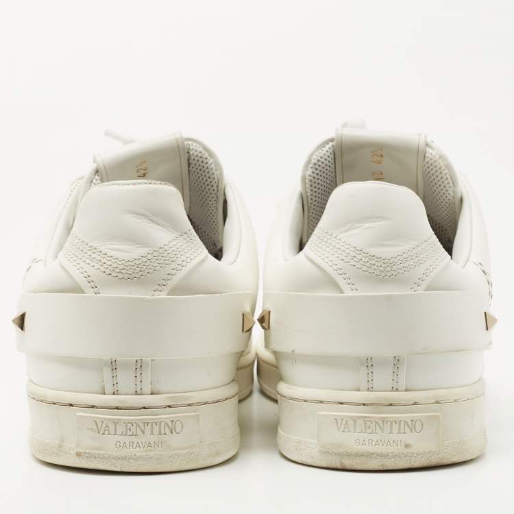 Pre Owned Valentino White Leather Becknet Sneakers Size 42.5 