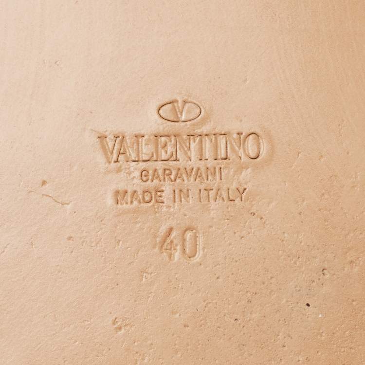 Pre Owned Valentino White Leather Ankle Strap Flat Sandals Size 40