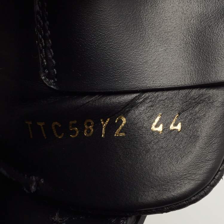 Pre Owned Valentino Black Leather VLTN Low Top Sneakers Size 44