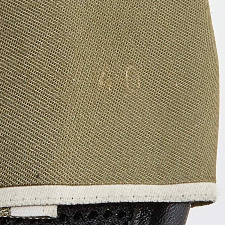 Pre Owned Valentino Black Camouflage Print Leather and Suede Rockrunner Low-Top Sneakers Size 40