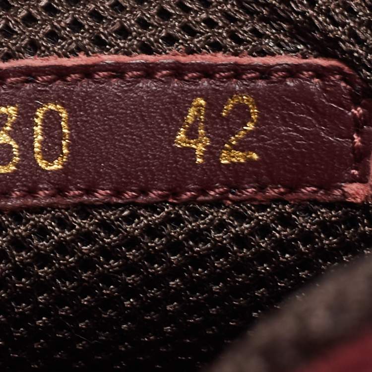 Pre Owned Valentino Burgundy Suede and Leather Low Top Sneakers Size 42