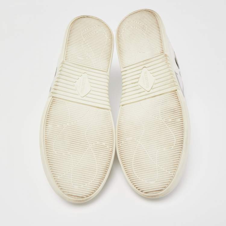 Pre Owned Valentino White Leather Low Top Open Sneakers Size 43