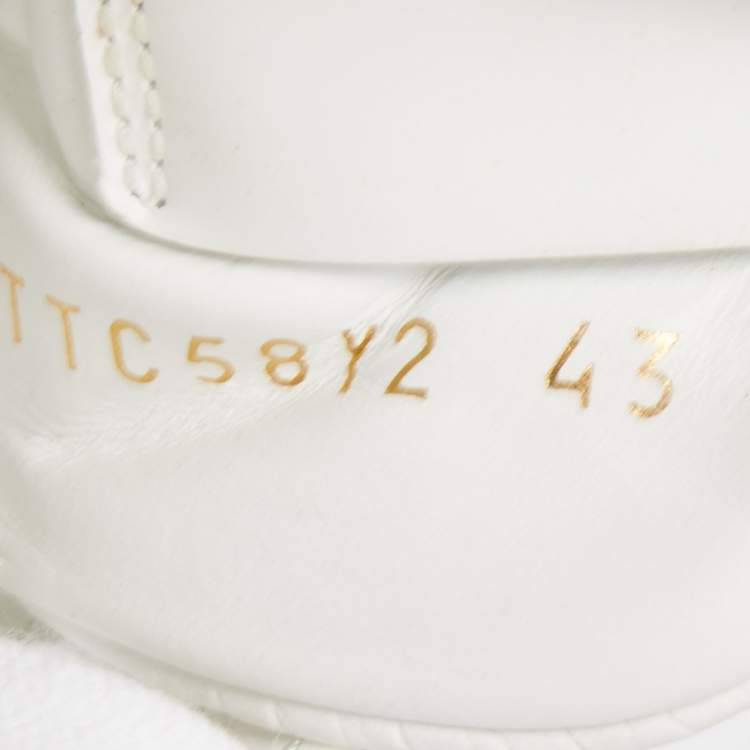 Pre Owned Valentino White Leather Low Top Open Sneakers Size 43