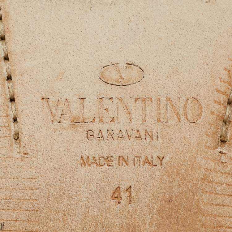 Pre Owned Valentino Black Leather Rockstud Lace Up Derby Size 41