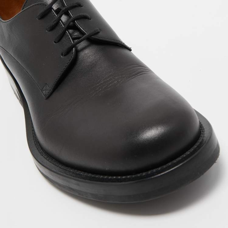 Pre Owned Valentino Black Leather Roman Stud Derby Size 42 