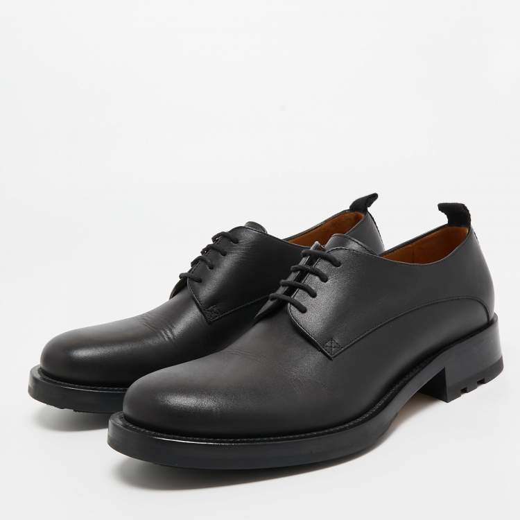 Pre Owned Valentino Black Leather Roman Stud Derby Size 42 