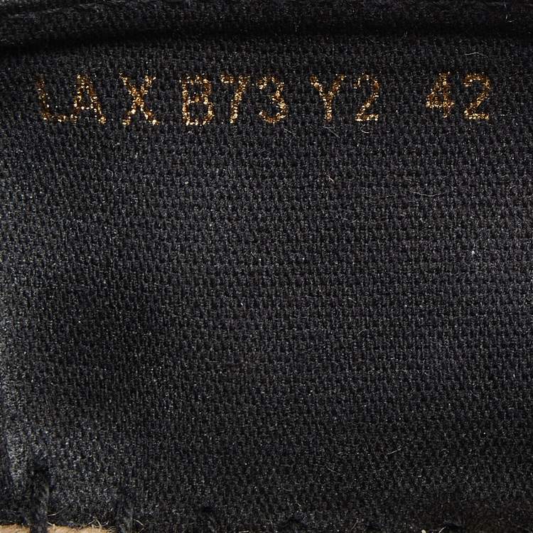 Pre Owned Valentino Black Canvas VLogo Slip On Espadrilles Loafers Size 42