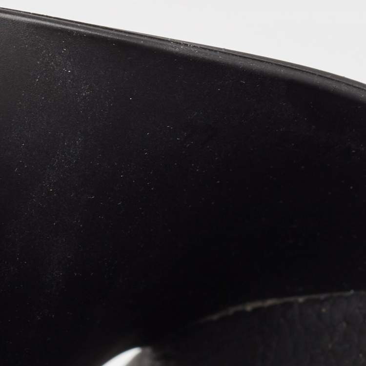 Pre Owned Valentino Black Camo Print Rubber Pool Slides Size 44