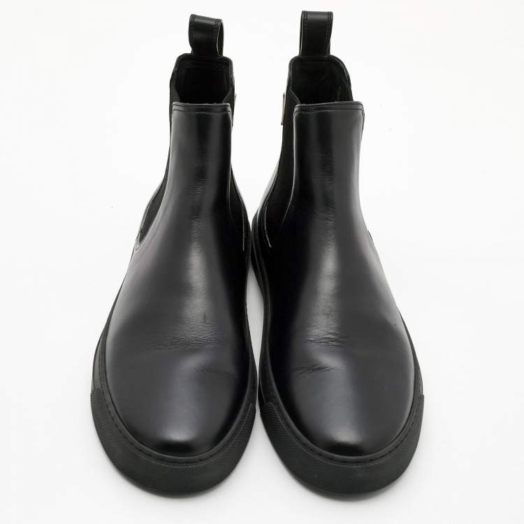 Pre Owned Valentino Black Leather VLTN High Top Sneakers Size 42  