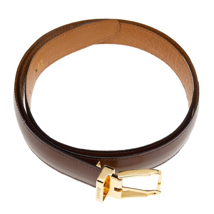 Pre Owned Valextra Brown Leather Belt 125CM