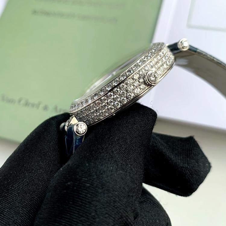 Pre Owned Van Cleef & Arpels Poetic Complications Day/Night Watch White Gold Diamond 38 mm