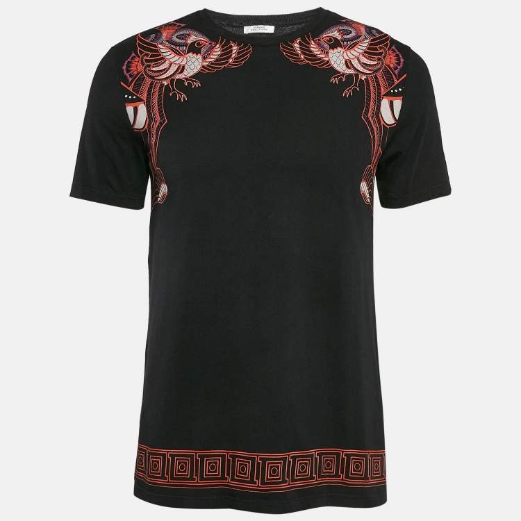 Pre Owned Versace Collection Black Printed Jersey Crew Neck T-Shirt M