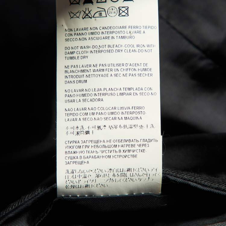 Pre Owned Versace Collection Black Wool Zip Detailed Blazer XL