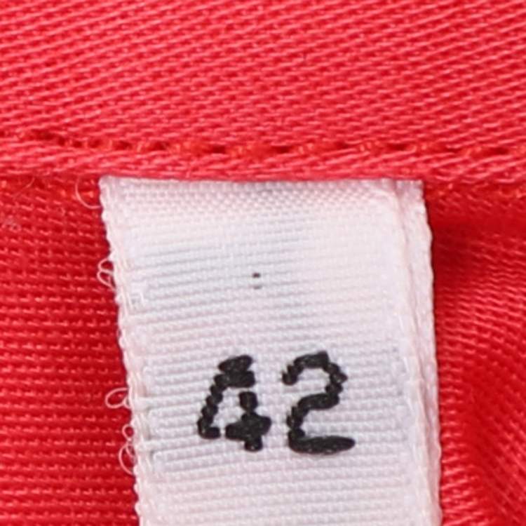Pre Owned Versace Collection Red Cotton Button Front Shirt XL