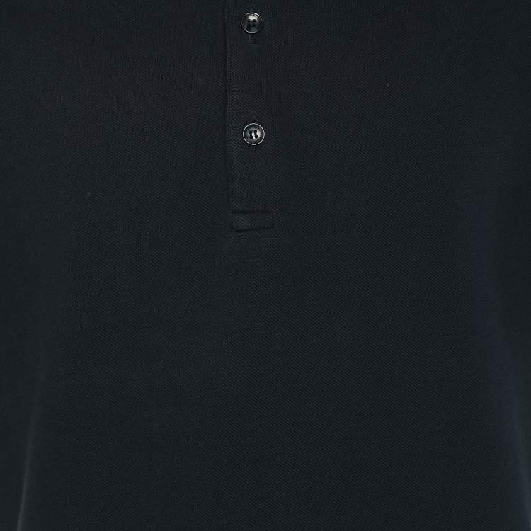 Pre Owned Versace Collection Navy Blue Cotton Pique Polo T-Shirt XL
