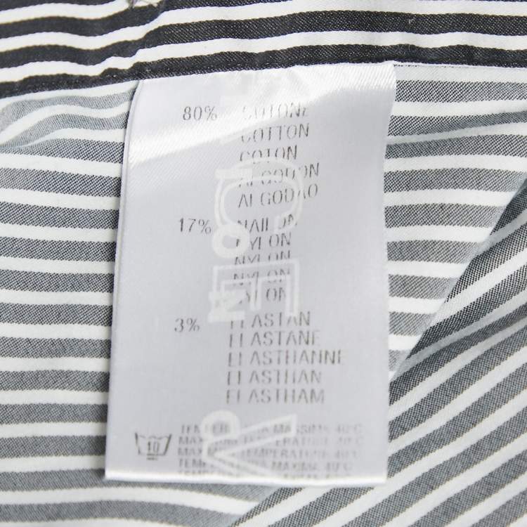 Pre Owned Versace Collection Black Striped Cotton City Shirt L
