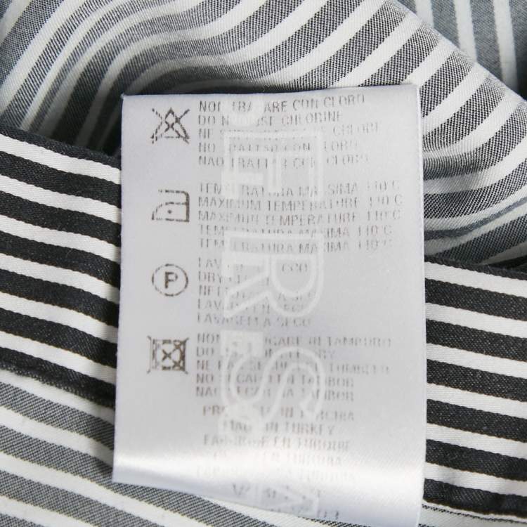 Pre Owned Versace Collection Black Striped Cotton City Shirt L