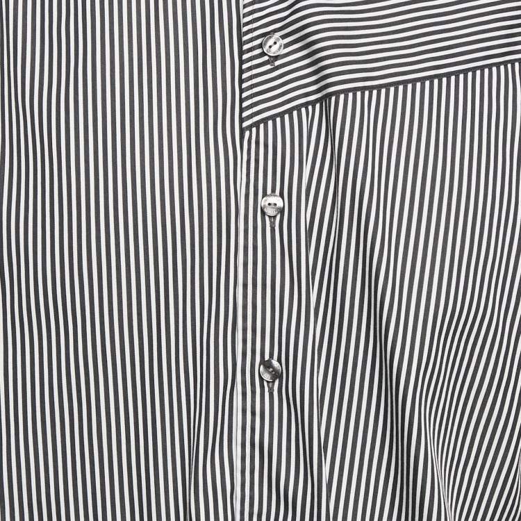 Pre Owned Versace Collection Black Striped Cotton City Shirt L