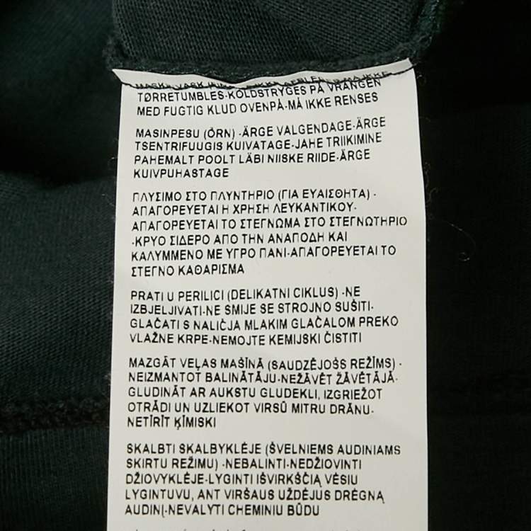 مملوكة مسبقًا Versace Collection Green Logo Applique Detail Cotton Polo T-Shirt M