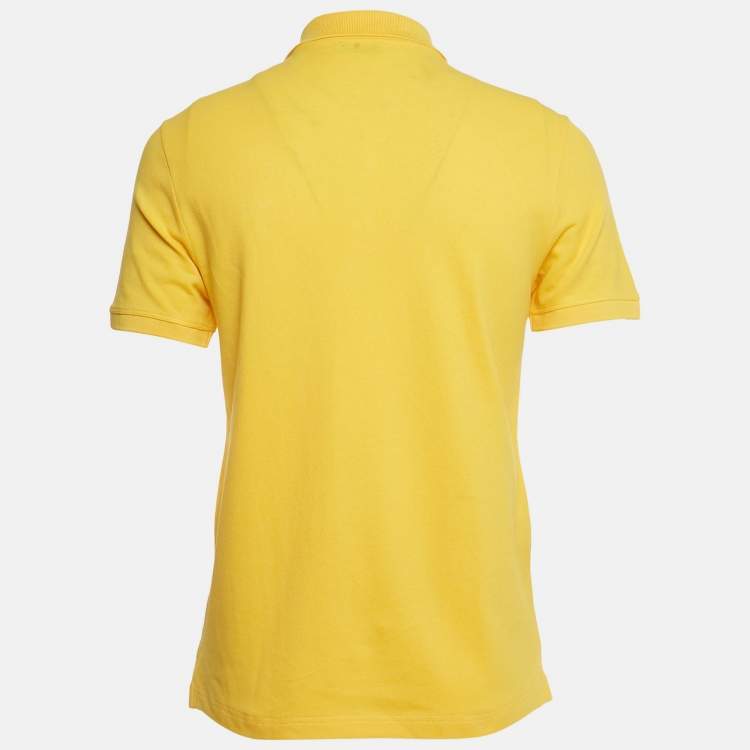 Pre Owned Versace Collection Yellow Medusa Applique Detail Cotton Polo T-Shirt M
