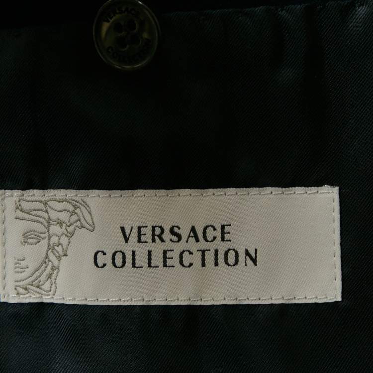 Pre Owned Versace Collection Blue Velvet Tailored Blazer XL