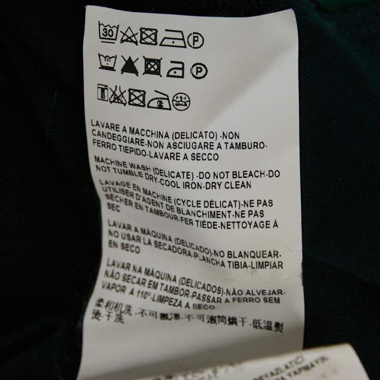 Pre Owned Versace Collection Green/Blue Jersey Crew Neck T-Shirt XL