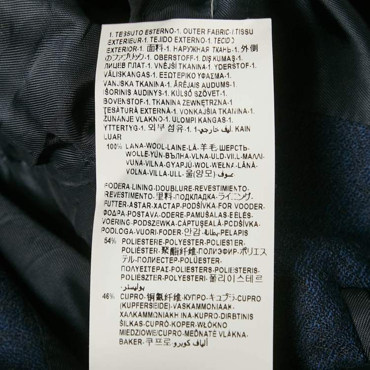 Pre Owned Versace Collection Blue Wool Regular Fit Blazer L