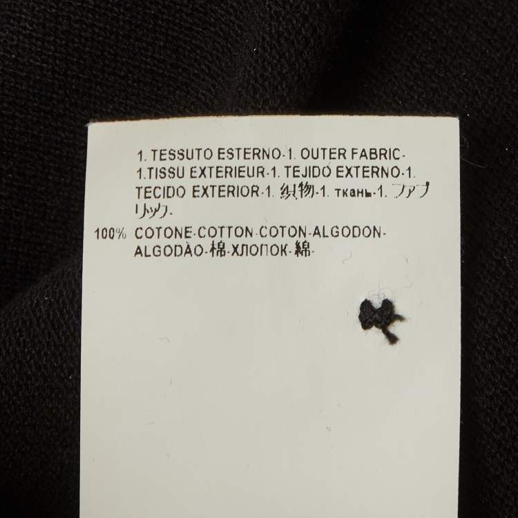 Pre Owned Versace Collection Black Medusa Embossed Cotton Polo T-Shirt S