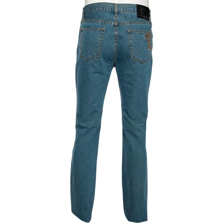 Pre Owned Versace Collection Blue Denim Trend Jeans L 