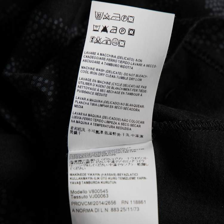 Pre Owned Versace Collection Midnight Blue Printed Cotton Long Sleeve T-Shirt M
