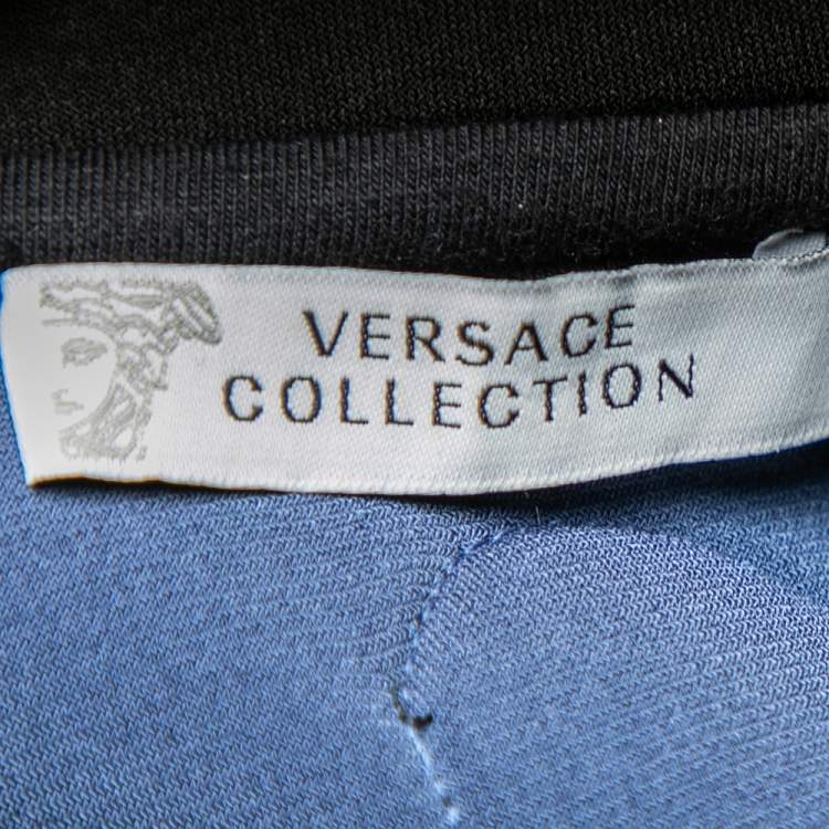 Pre Owned Versace Collection Color Block Paneled Knit Sweatshirt L