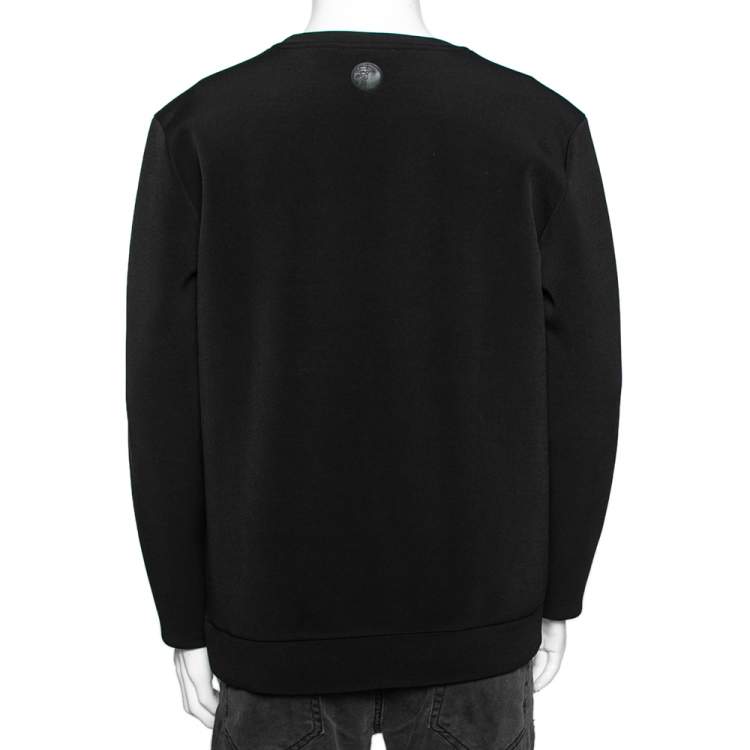 Pre Owned Versace Collection Color Block Paneled Knit Sweatshirt L