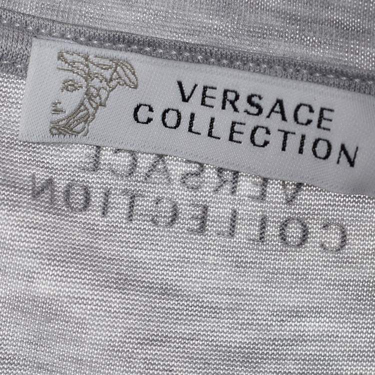 Pre Owned Versace Collection Grey Baroque & Animal Print Jersey T-Shirt XXL