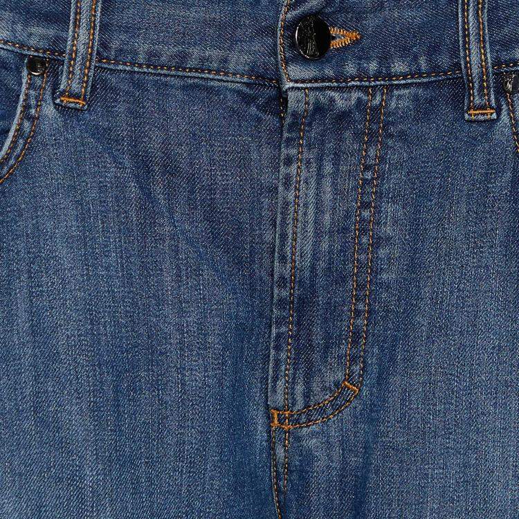 Pre Owned Versace Collection Blue Denim Straight Leg Jeans M