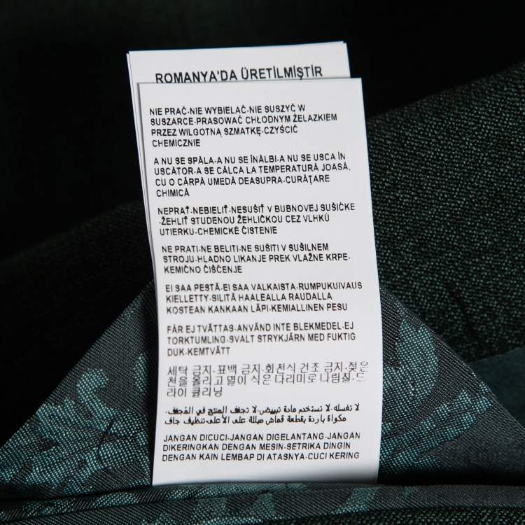 Pre Owned Versace Collection Dark Green Wool & Linen Single-Breasted Blazer L