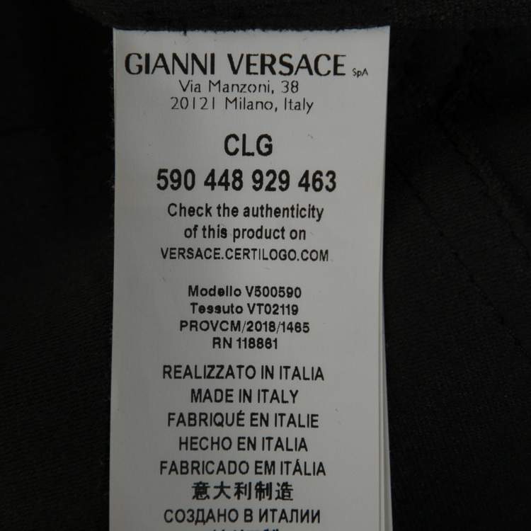 Pre Owned Versace Collection Black Faux Leather Biker Jacket M