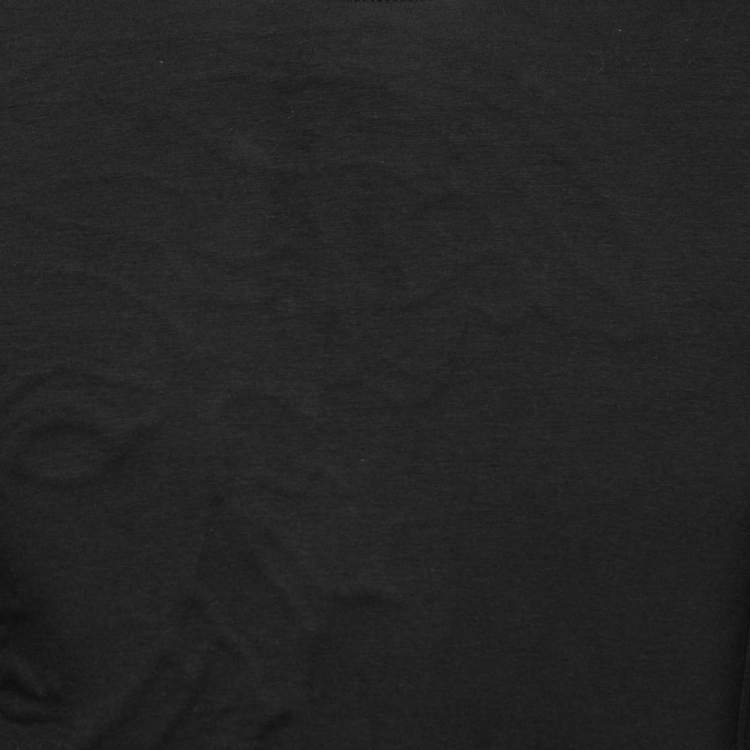 Pre Owned Versace Collection Black Cotton Knit Crew Neck Sweatshirt S