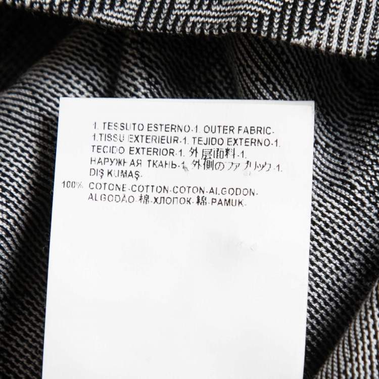 Pre Owned Versace Collection Black Patterned Cotton Knit Polo T-Shirt S