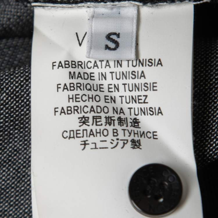 Pre Owned Versace Collection Grey Logo Embroidered Cotton Contrast Trim Polo T-Shirt S