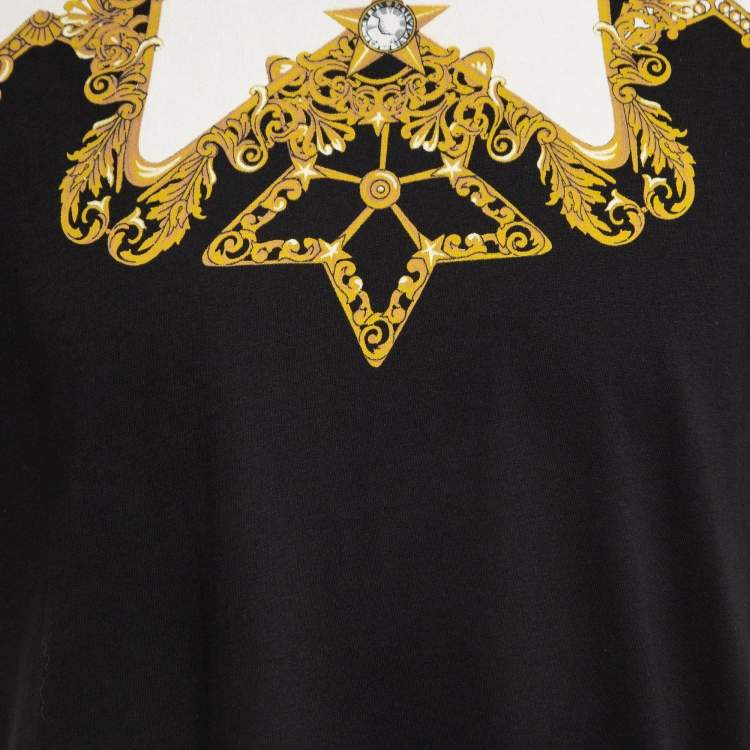 Pre Owned Versace Collection Black Printed Cotton T-Shirt XL
